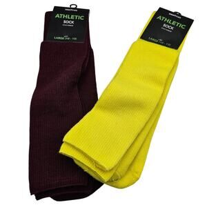 Lot of 2 High Five Unisex Knee Length Tube Stretch & Comfort Athletic Socks Sz L